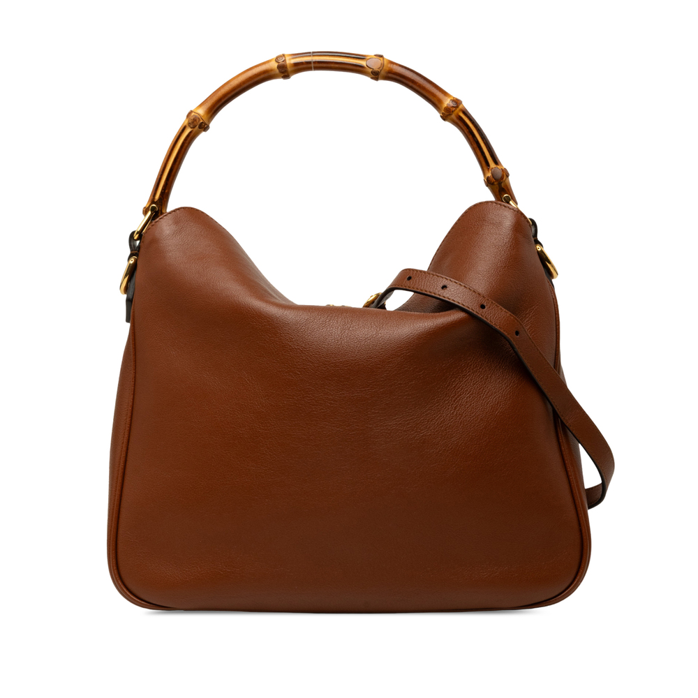 Pre-Loved Gucci Medium Calfskin Bamboo Diana Satchel